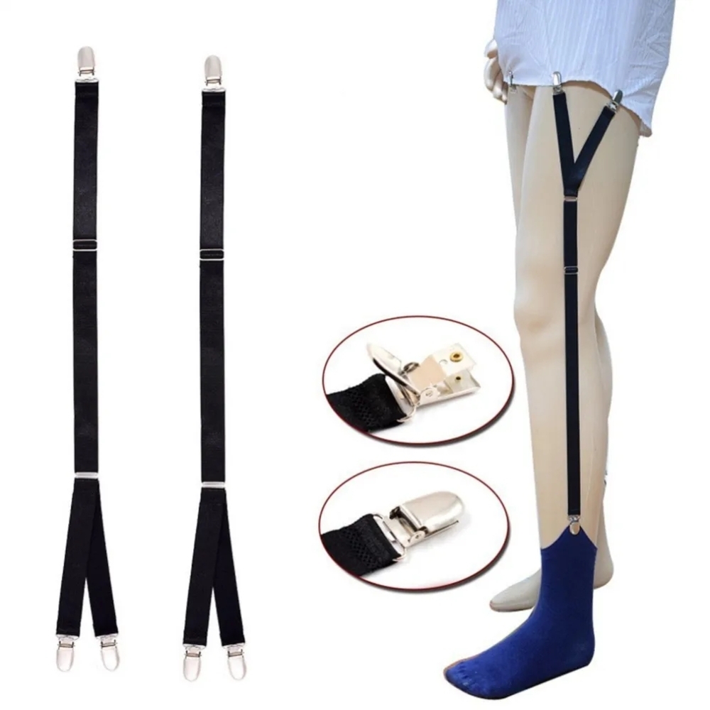 Shirt Stays Adjustable Soft and Smooth Elastic with Non Slip Clips